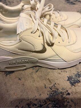 Nike Cream and Metallic Silver Air Max Sneakers